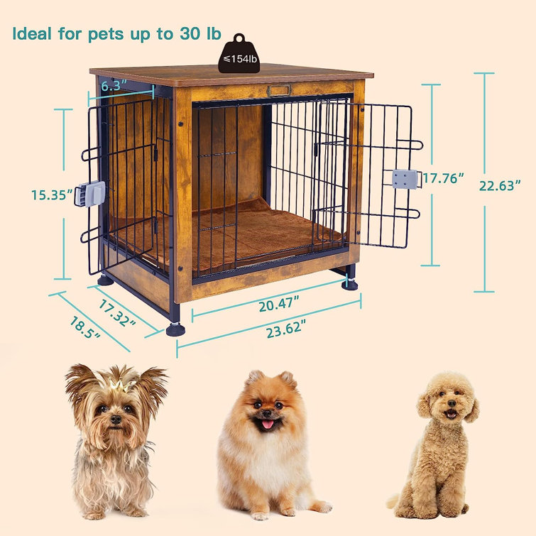 Copaw Dog Crate Furniture Wooden Wire Pet Kennels with Double